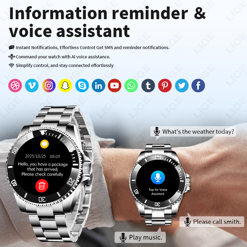 Смарт-часы LIGE 2026 с HD-экра – обзор и цена Smartwatch Health Watches