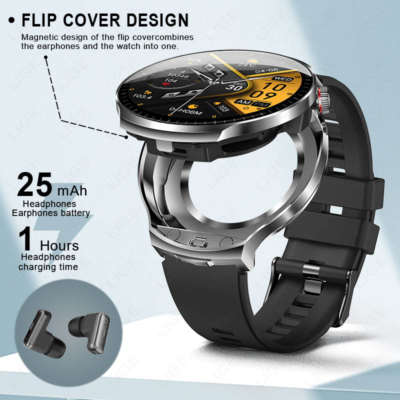 Смарт-часы LIGE New TWS 2-в-1  – обзор и цена Smartwatch Noise Watches For Men